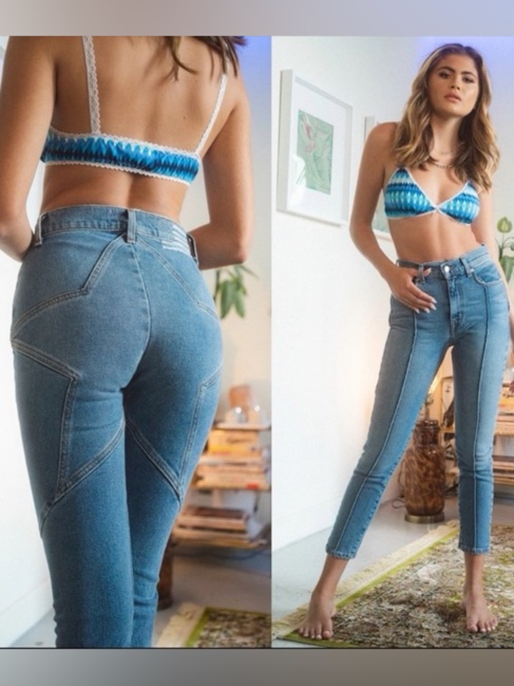 NWT Revice Venus Jean Crops Lightyear Wash Hi-Rise Star‎ Size 26 Retro Cool Girl